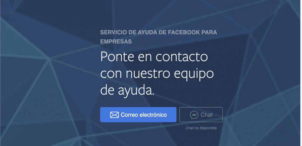 Contacto con facebook por chat